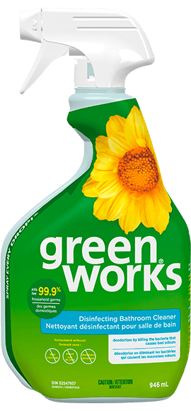 spray bottle of Green Works Bathroom Disinfectant Cleaner