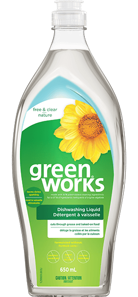 bouteille de liquide vaisselle non parfumé Green Works