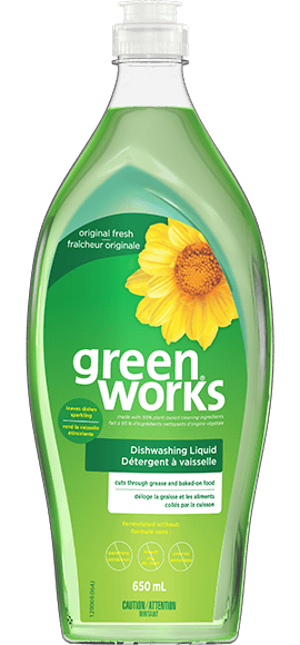 bouteille de liquide vaisselle Green Works au parfum original